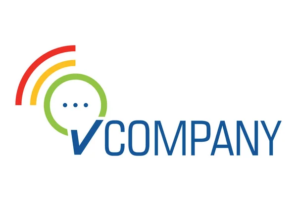 Colorful Bubble Speech Communication Logo Design — Vector de stock