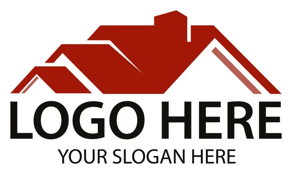 Red Color Simple Shape Home Logo Design — Stockvector