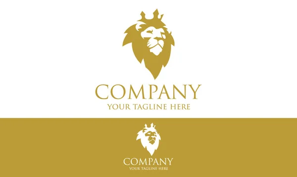 Luxus Gesicht König Löwe Logo Design — Stockvektor