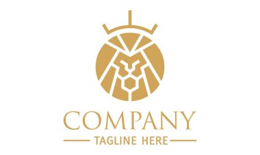 Luxury Lion King Face Circle Logo Design