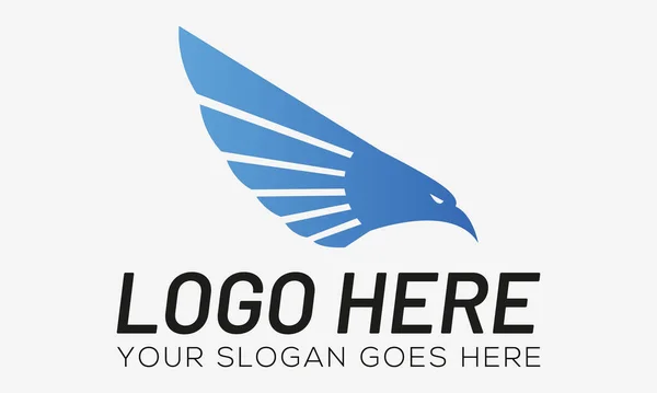 Blue Color Fast Bird Logo Design — Vettoriale Stock