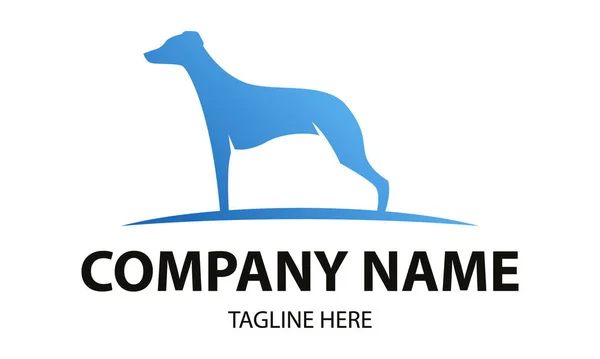 Blue Color Brave Dog Logo Design — Vettoriale Stock