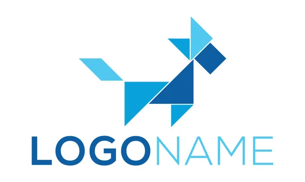 Blue Color Animal Goat Polygon Logo Design — Vector de stock