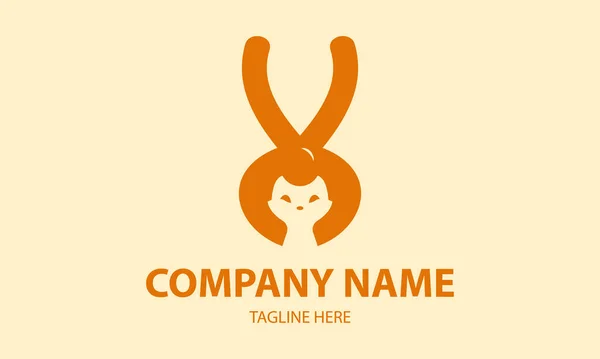 Orange Color Animal Cat pliers Cartoon Logo Design