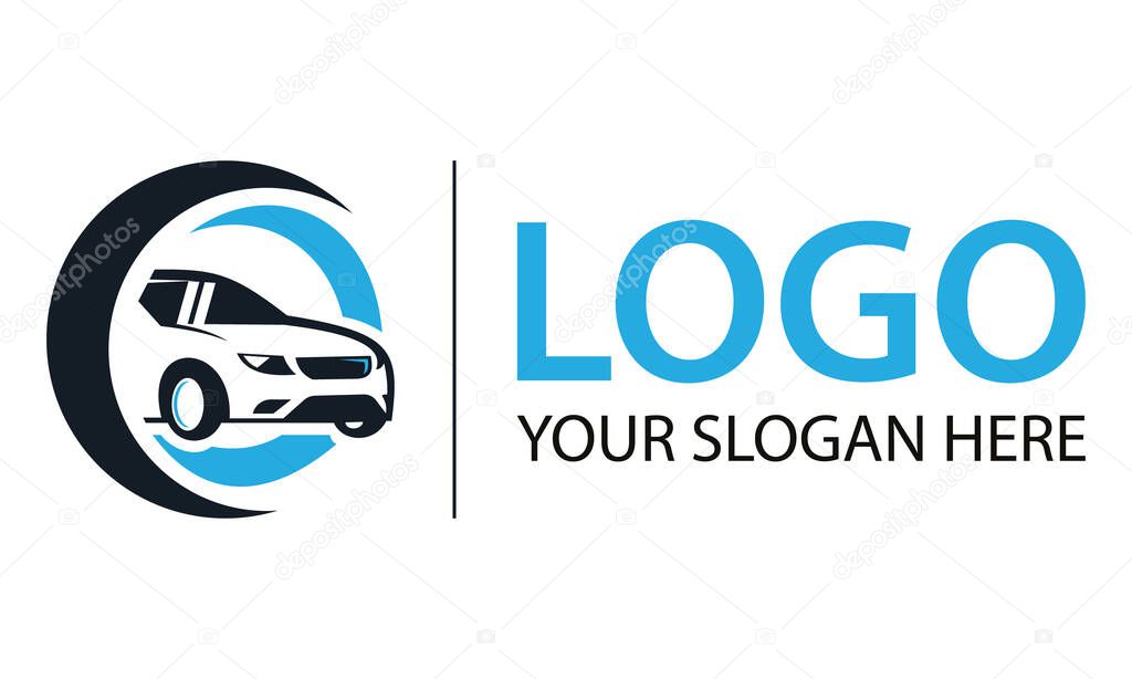 Blue Color Luxury Car Logo Design