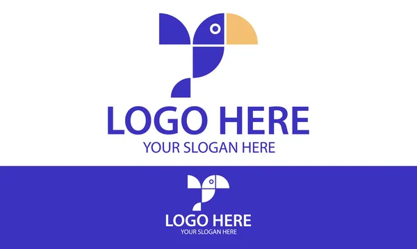 Diseño Abstracto Simple Del Logotipo Del Pájaro Del Loro Del — Vector de stock