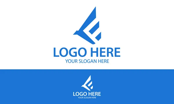 Niebieski Kolor Streszczenie Bird Negatywna Przestrzeń Litera Kwadratowym Logo Design — Wektor stockowy