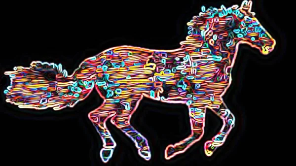 Koń Barwnym Abstrakcyjnym Wzorze — Wektor stockowy
