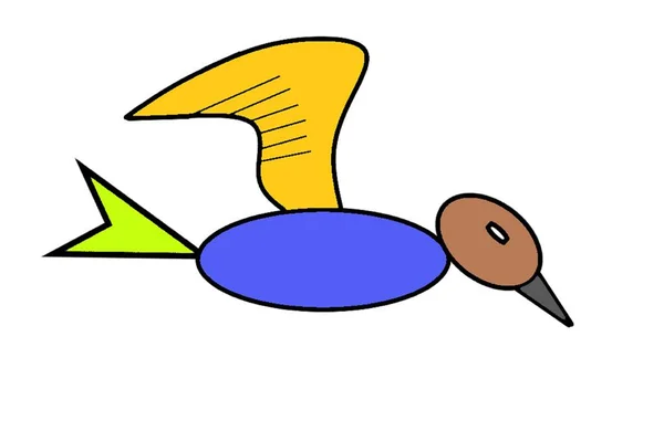 Renkli bir kuş çizimi