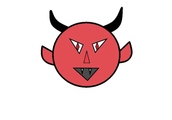 Vector Image Red Devil Face — Stock Vector
