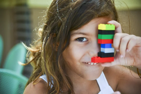 Close-up of a girl in playful situation — Stock Photo, Image