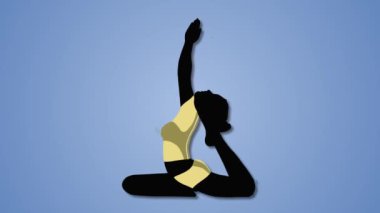 Rajakapotasana King Pigeon Poz Yoga video illüstrasyonu