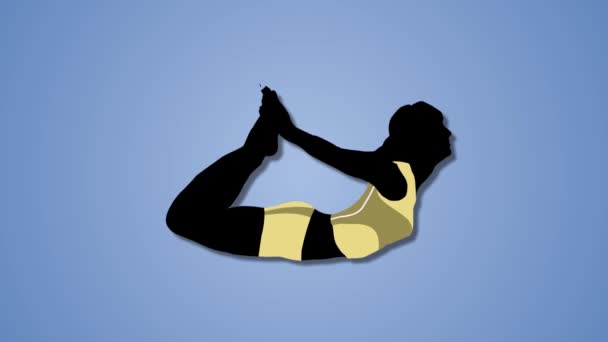 Dhanurasana bow pose Yoga video illustration — 비디오