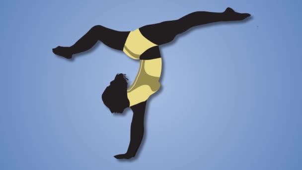 Headstand Hurdle Yoga pose video illustration — Stockvideo