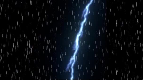 Thunderstorm Lightning Strikeand rain overlay video — Stock Video