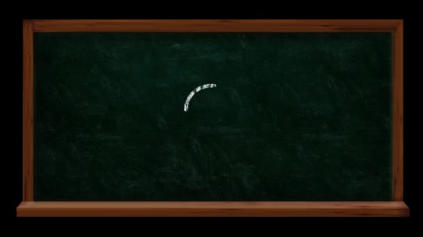 Hand drawn animated light bulb on chalkboard . innovation, invention or idea concept — Stock Video