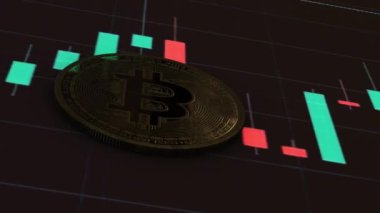 Bitcoin kripto piyasa şamdanları stok görüntüleri