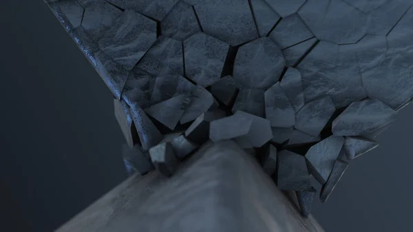 Soyut küplerin çarpışması ve yıkım konseptini parçalaması