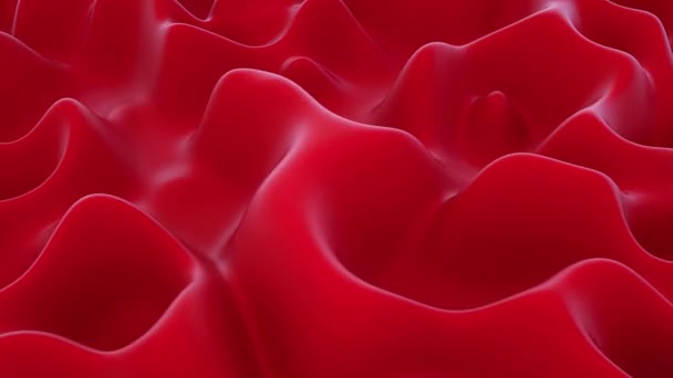 Astratto moderno rosso organico liquido come maglia ondulante 3d sfondo video loop — Video Stock