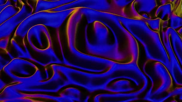 Fluo bleu et violet iridescentes organiques vagues liquides abstraites fond de mouvement boucle sans couture — Video