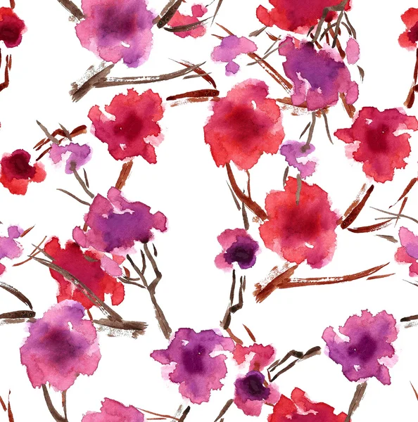 Patrón de flor de cerezo sin costuras —  Fotos de Stock