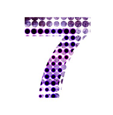 Perforated number 7 clipart