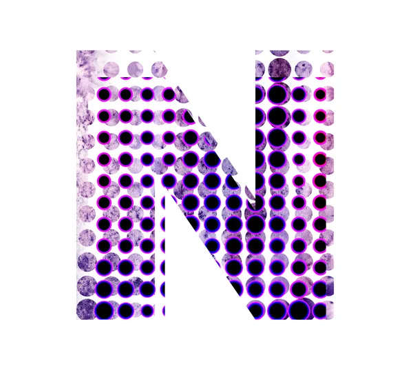 Перфорированная буква N — стоковое фото