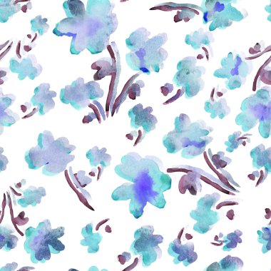 suluboya çiçek seamless modeli