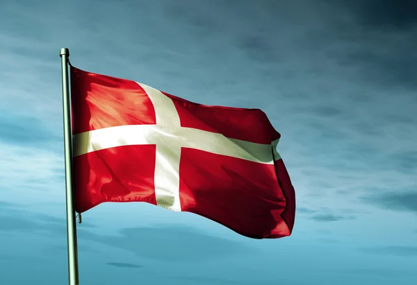 Dánská vlajka — Stock fotografie