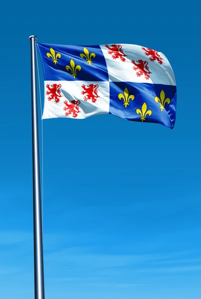 Picardy (France) flag waving on the wind — Stock Photo, Image