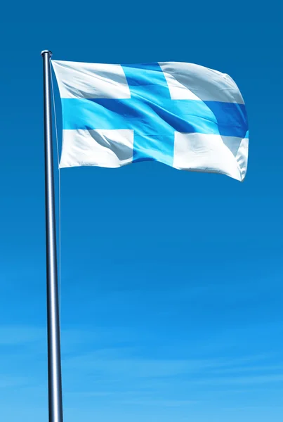 Marseille (France) flag waving on the wind — Stock Photo, Image