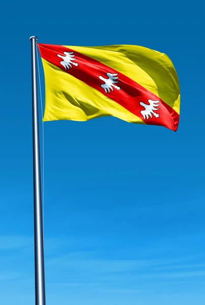 Lorraine (France) flag waving on the wind — Stock Photo, Image