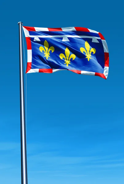 Centrum (Frankrike) flagga vajande på vinden — Stockfoto