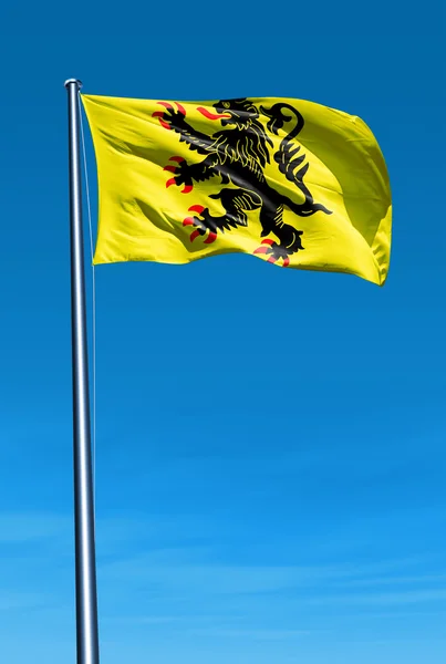 Nord-Pas-de-Calais (França) bandeira acenando ao vento — Fotografia de Stock