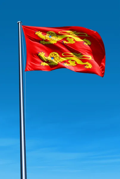 Basse-normandie (Frankrike) flagga vajande på vinden — Stockfoto