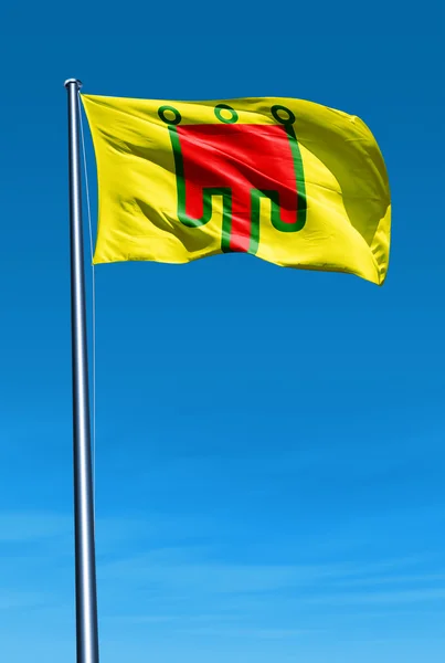Auvergne (Frankrijk) vlag zwaaien op de wind — Stockfoto