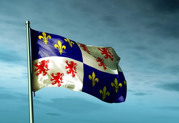 Picardy (France) flag waving on the wind — Stock Photo, Image