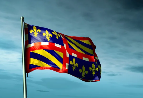 Bandera de Bourgogne (Francia) ondeando al viento —  Fotos de Stock