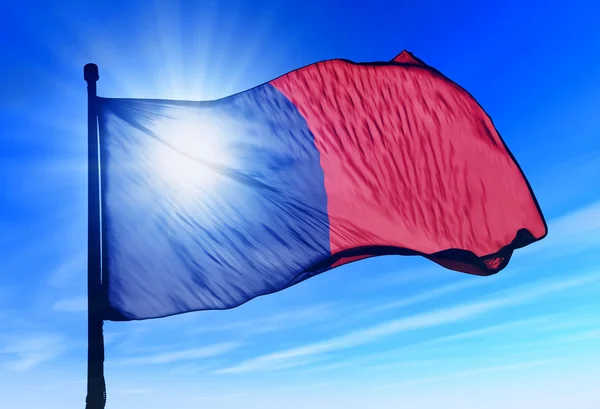 Paris (France) flag waving on the wind — Stock Photo, Image