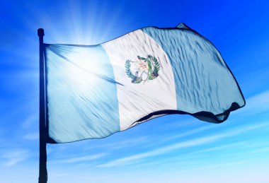 Guatemala flag waving on the wind clipart