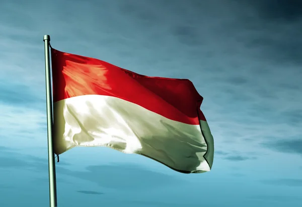 Flagge von Monaco, Indonesien, Hessen) — Stockfoto