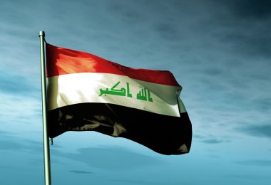rüzgarda sallayarak Irak bayrağı