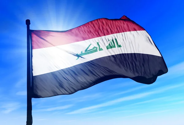 Irák mávání vlajkami na vítr — Stock fotografie