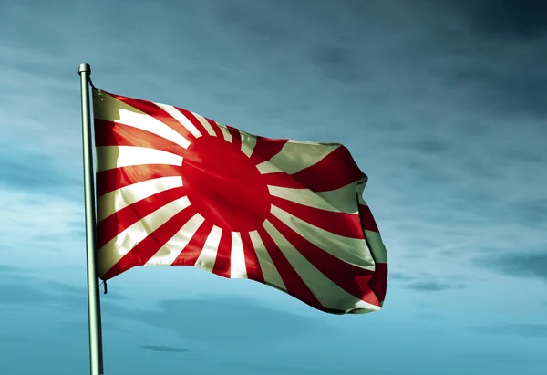 Japanese navy ensign waving on the wind — Stock Photo, Image