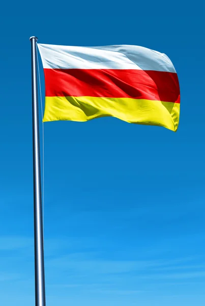 South Ossetia flag waving on the wind — Stock Photo, Image