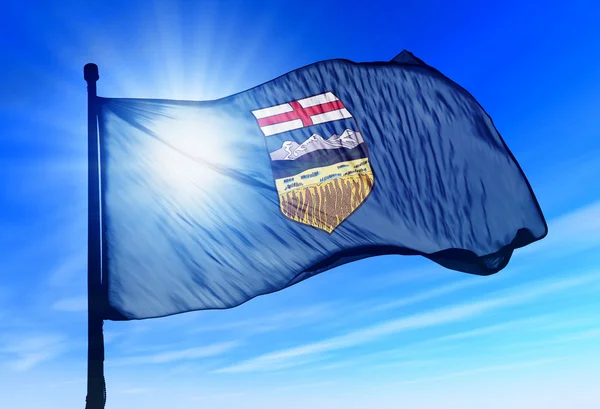 Alberta (Canada) flag waving on the wind — Stock Photo, Image