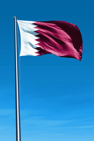 Bandeira do Qatar acenando ao vento — Fotografia de Stock