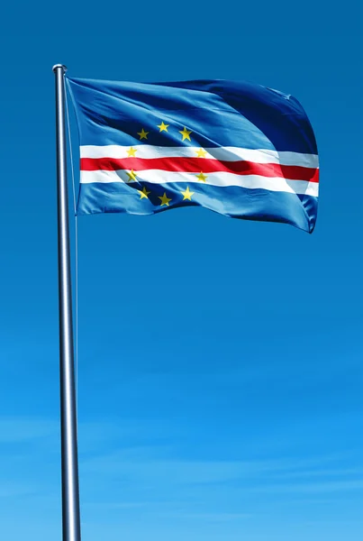 Kaapverdië vlag zwaaien op de wind — Stockfoto