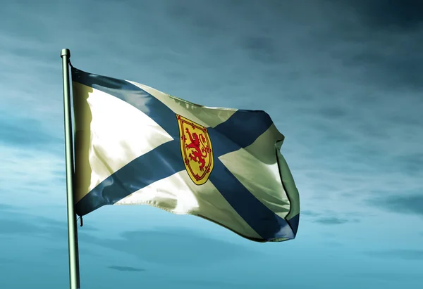 Флаг Новой Шотландии (Канада), размахивающий на ветру — стоковое фото