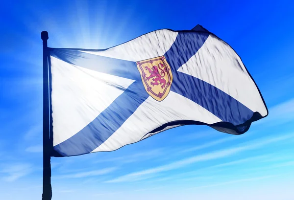 Nueva Escocia (Canadá) bandera ondeando en el viento —  Fotos de Stock